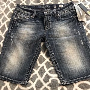 Miss Me shorts size 30, Brand New Blue with black design. NWT,